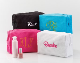 Spa Bag | Waffle Cosmetic Bag | Personalized Gifts for Women | Waffle Makeup Bag | Gifts for Her | Bridesmaid Gifts | FREE Personalization