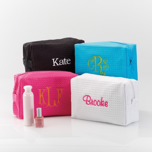 Spa Bag | Waffle Cosmetic Bag | Personalized Gifts for Women | Waffle Makeup Bag | Gifts for Her | Bridesmaid Gifts | FREE Personalization