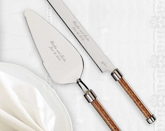 Oleg Cassini Gold Diamond Wedding Cake Server Set | Engraved Cake Knife & Server Set | Personalized Wedding Serving Set | Golden Anniversary