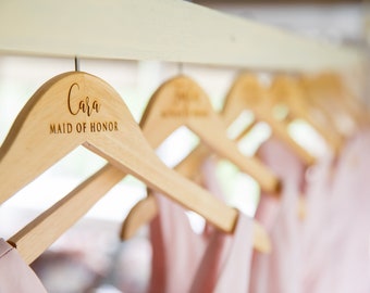 Personalized Wooden Bridesmaid Hanger: Engraved Bridal Party Gift