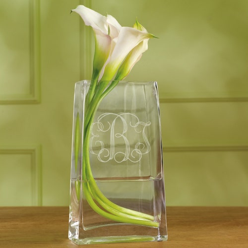 Monogrammed Vase Custom Flower Vase Personalized Etsy
