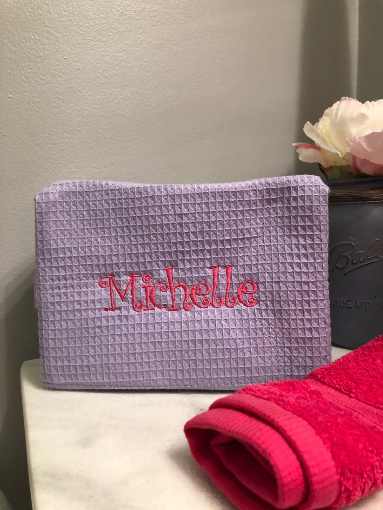 Spa Bag Waffle Cosmetic Bag Personalized Gifts for Women Etsy