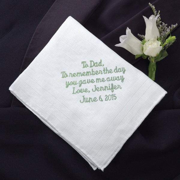 Personalized Father of the Bride Linen Handkerchief | Wedding Gift for Dad | Custom Hanky | Personalized Handkerchief | Free Personalization