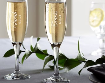 Personalized Champagne Toasting Flutes  | Wedding Flutes | Wedding Glasses | Champagne Glasses | Custom Wedding Flutes