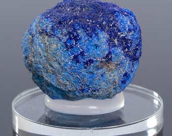 Blue AZURITE Mineral geode stone with stand, chakra healing crystal specimen #2195a