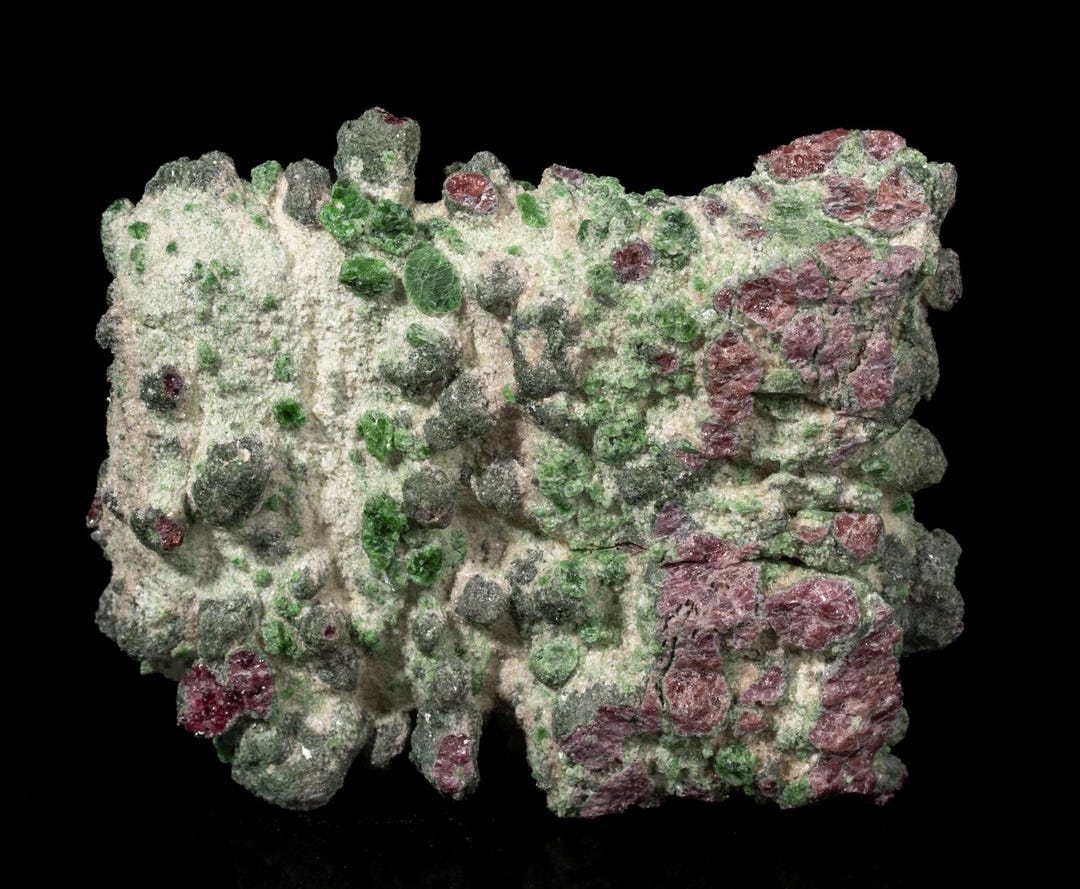 Garnet Pyrope Crystal With Chrome Diopside in Olivine Matrix 11 Oz ...