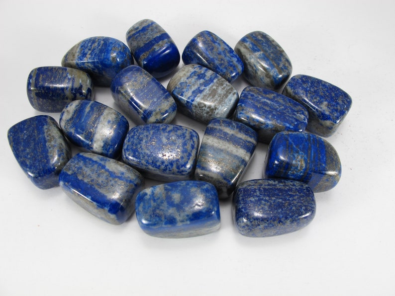 chakra healing crystal #538P LAPIS LAZULI Lazurite Natural polished palm stone 400 grams pocket stone