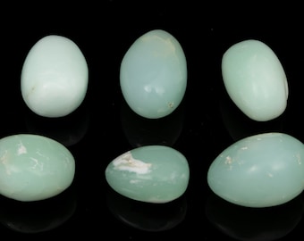 6x Green CHRYSOPRASE polished tumbled stone 5.68 oz healing chakra crystal #7047T - Indonesia