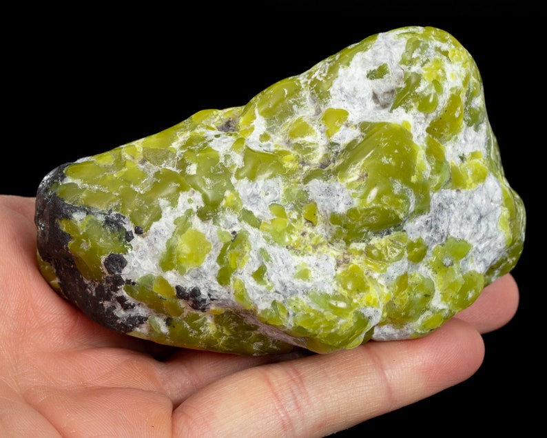 Green LIZARDITE polished tumbled palm stone 10.2 oz healing chakra crystal specimen 3823T NORWAY image 3