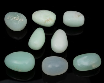 8x Green CHRYSOPRASE polished tumbled stone 6 oz healing chakra crystal #7043T - Indonesia