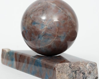 RARE Polished IRNIMITE Blue Jasper sphere 2.24" with stand ball stone #563T