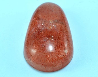 Original STRAWBERRY QUARTZ Polished cabochon 27.5 ct jewerly hematite #6414 - KAZAKHSTAN