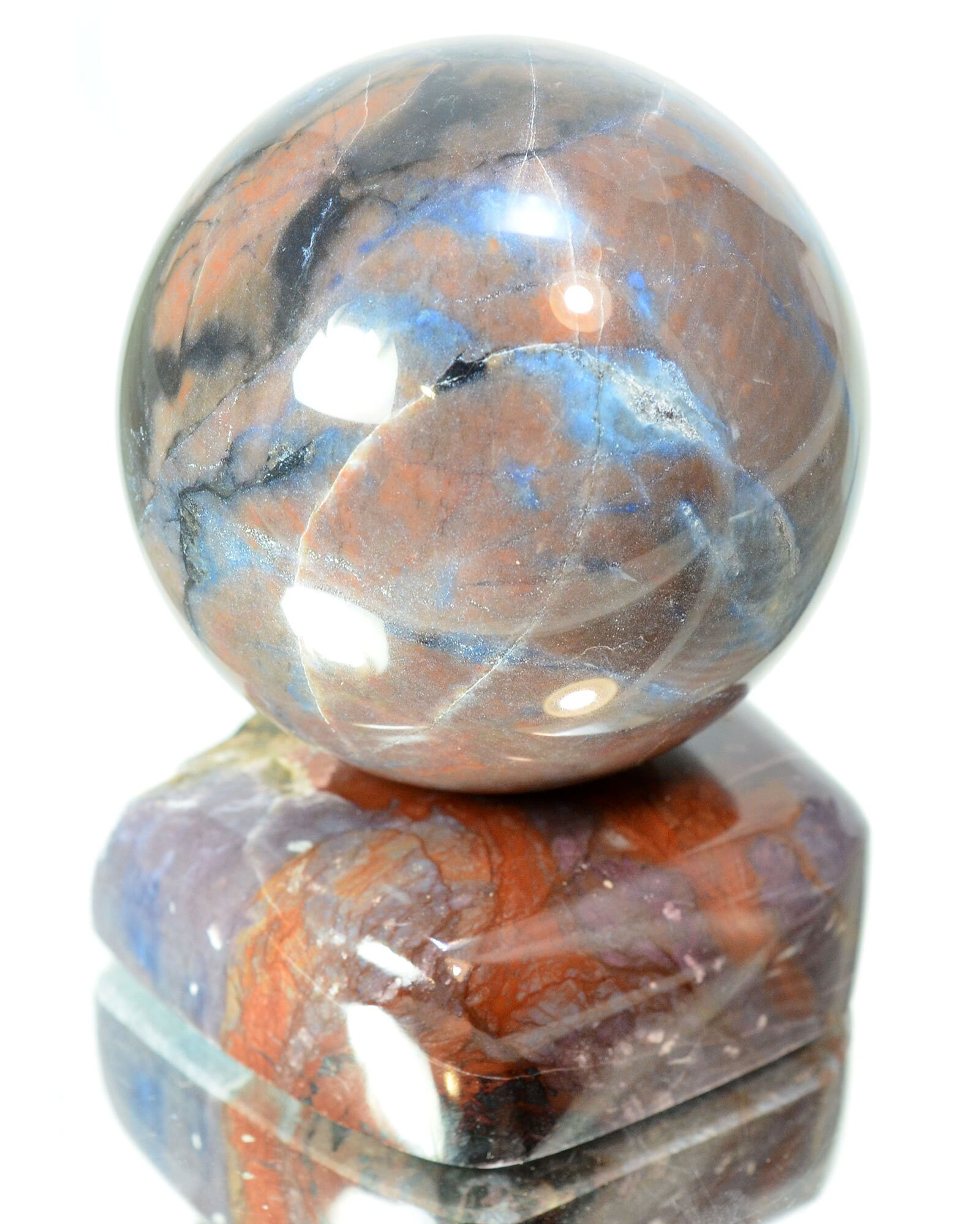 RARE Polished IRNIMITE Blue Jasper sphere 59 mm with stand | Etsy