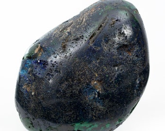 AZURITE with Malachite polished crystal palm worry chakra stone 7.4 oz specimen #527i-2 - China