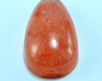Original STRAWBERRY QUARTZ Polished cabochon 17.5 ct jewerly hematite #6415 - KAZAKHSTAN