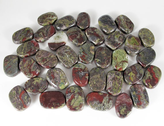Dragon Blood Jasper Flat Tumbled Palm Stone S Size 0 Lbs Etsy