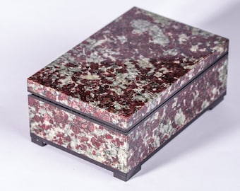 EUDIALYTE polished jewelry box stone handmade, Cash box, Money box, jewellery #1063P