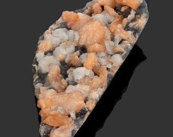 Red STILBITE with Chalcedony and Calcite stone 3.59 lbs crystal specimen  #4839К - INDIA