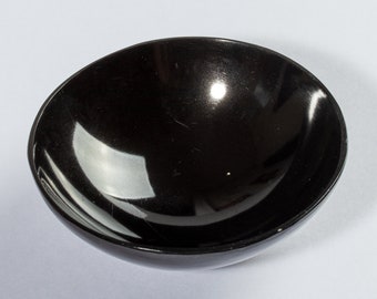 Black AGATE Moss Bowl Carved Reiki Crystal Chakra, Healing Stone 3.07" #In75-10-5