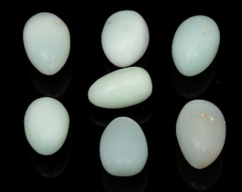 7x Green CHRYSOPRASE polished tumbled stone 5.57 oz healing chakra crystal #7048T - Indonesia