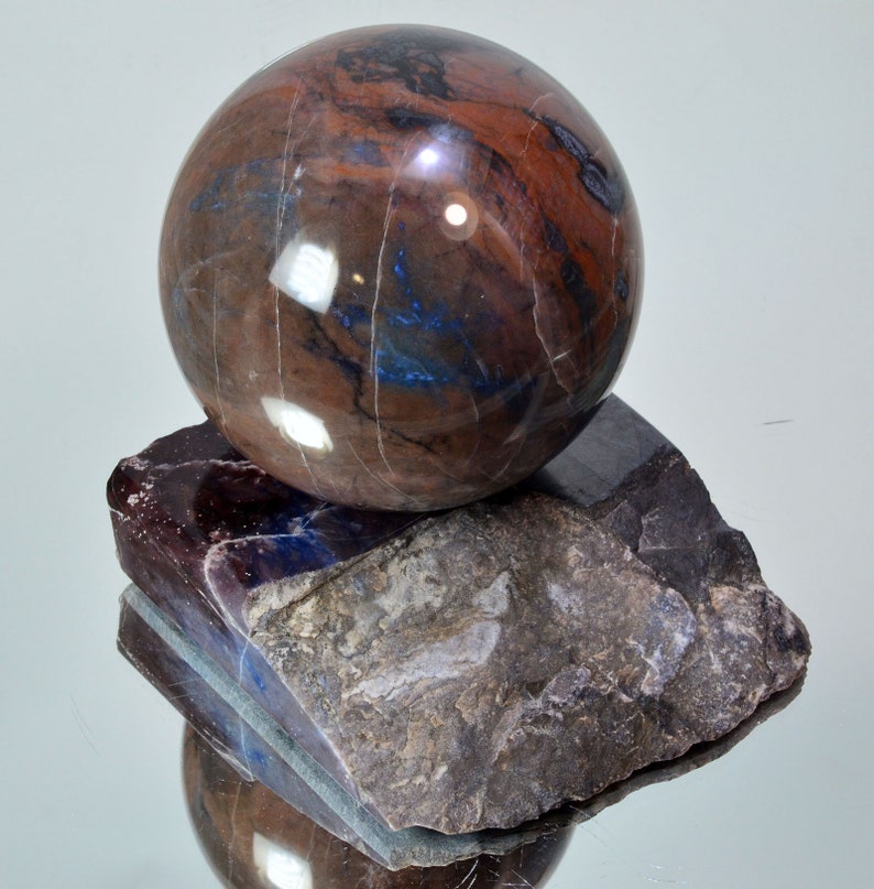 RARE Polished IRNIMITE Blue Jasper Sphere 99 Mm With Stand - Etsy