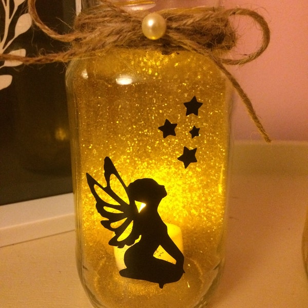 Glitter gold jar light wedding table decorations  jar light holder tea light candle lantern battery spa painted handmade gift Christmas