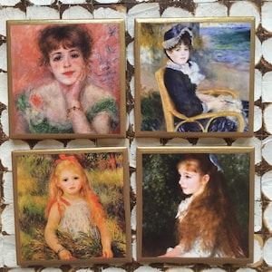 COASTERS!!! Renoir coasters with gold trim