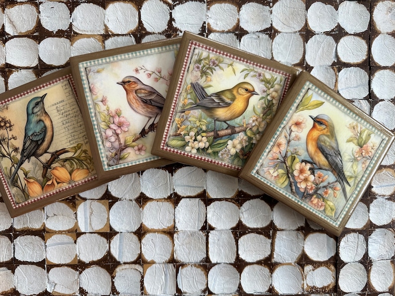 craftsandthecity Bird Ceramic Coasters - Thumbnail 5