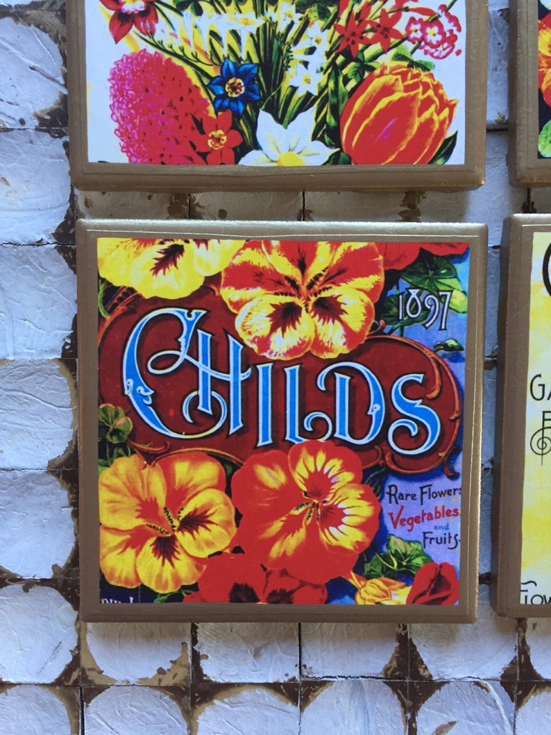 Vintage Seed Packaging Coasters - Thumbnail 4