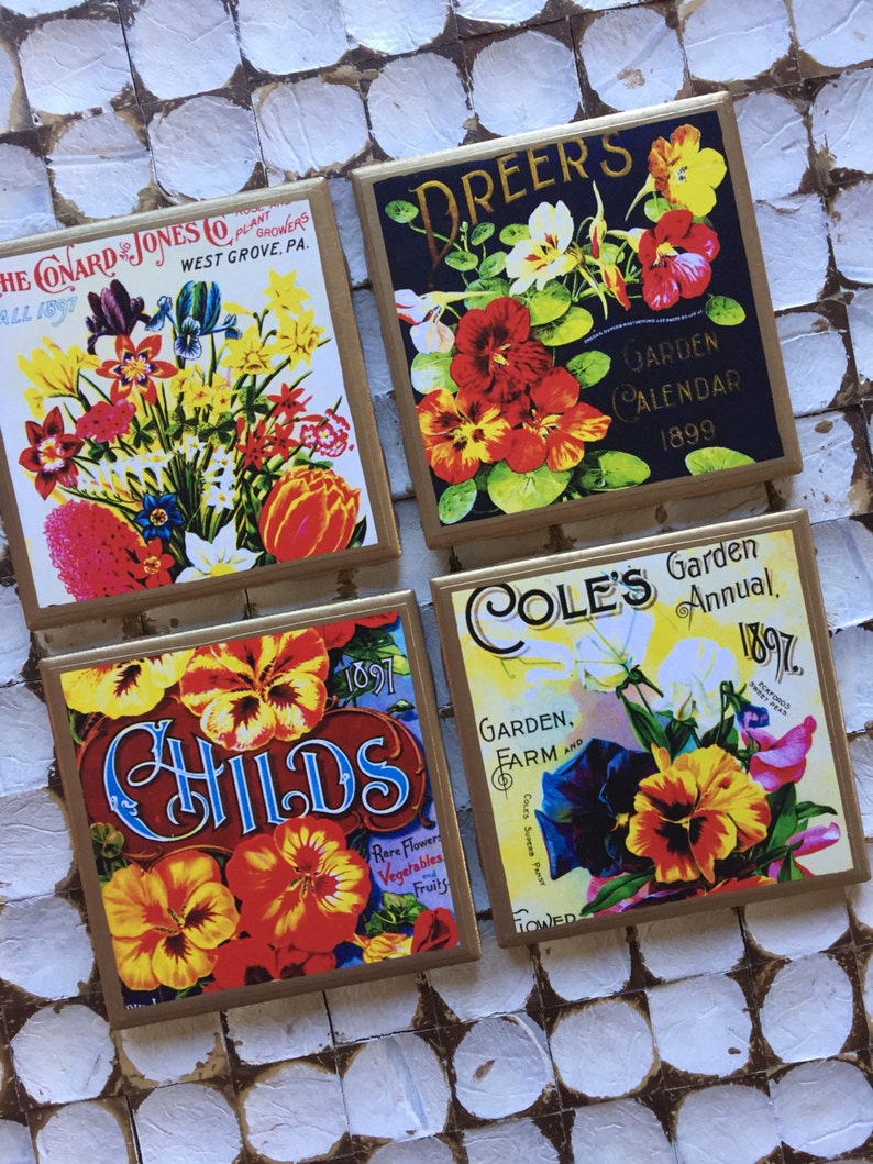 Vintage Seed Packaging Coasters - Thumbnail 2