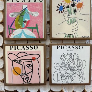 COASTERS! Picasso inspired coasters with gold trim