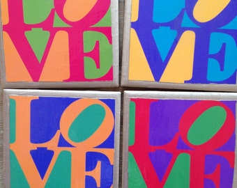 Sous-verres!! LOVE Coasters. Idéal pour la Saint-Valentin et toute l'année!