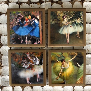 COASTERS! Edgar Degas Ballerina coasters with gold trim