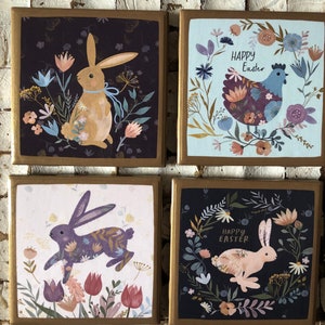 COASTERS! Happy Easter coasters with gold trim!