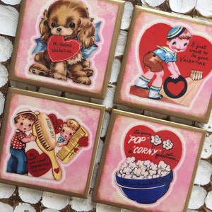 COASTERS Set of 4 Vintage Valentine's Day Coasters image 3