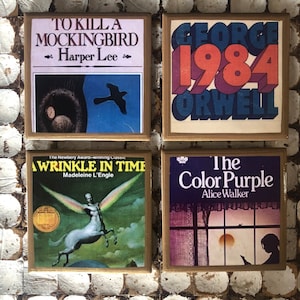COASTERS! Banned Classic literature coasters with gold trim!