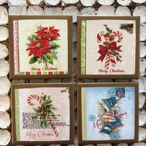 COASTERS! Retro Christmas coasters with gold trim