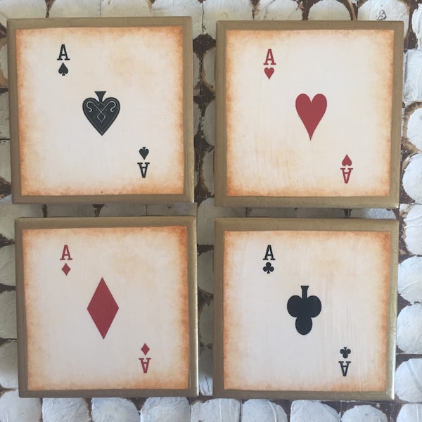 Playing Cards Coasters Etsy