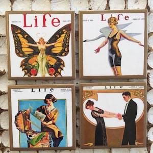 UNTERSETZER! Vintage Life Magazin Untersetzer mit Goldrand