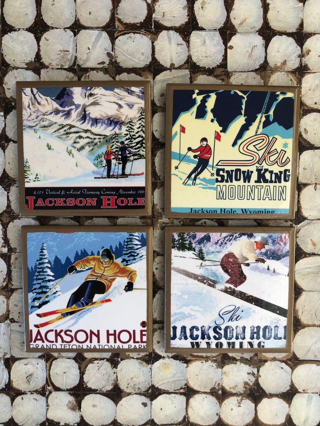 COASTERS Jackson Hole Vintage Inspired Travel Poster Coasters Etsy