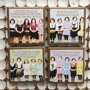COASTERS! Funny friends coasters with gold trim