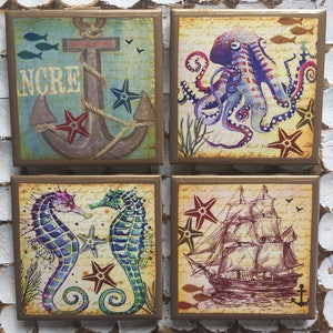 ¡PORTAVASOS! Posavasos náuticos con adornos dorados