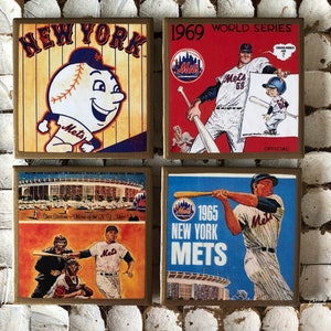 COASTERS! New York vintage program cover coasters with gold trim