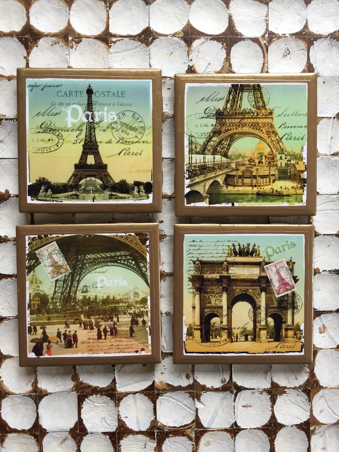 COASTERS! Paris Coasters With Gold Trim - Etsy