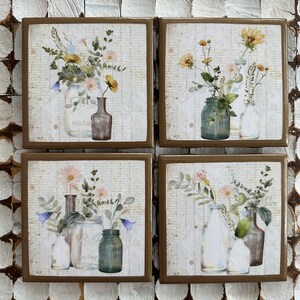 COASTERS! Mason jar floral coasters with gold trim