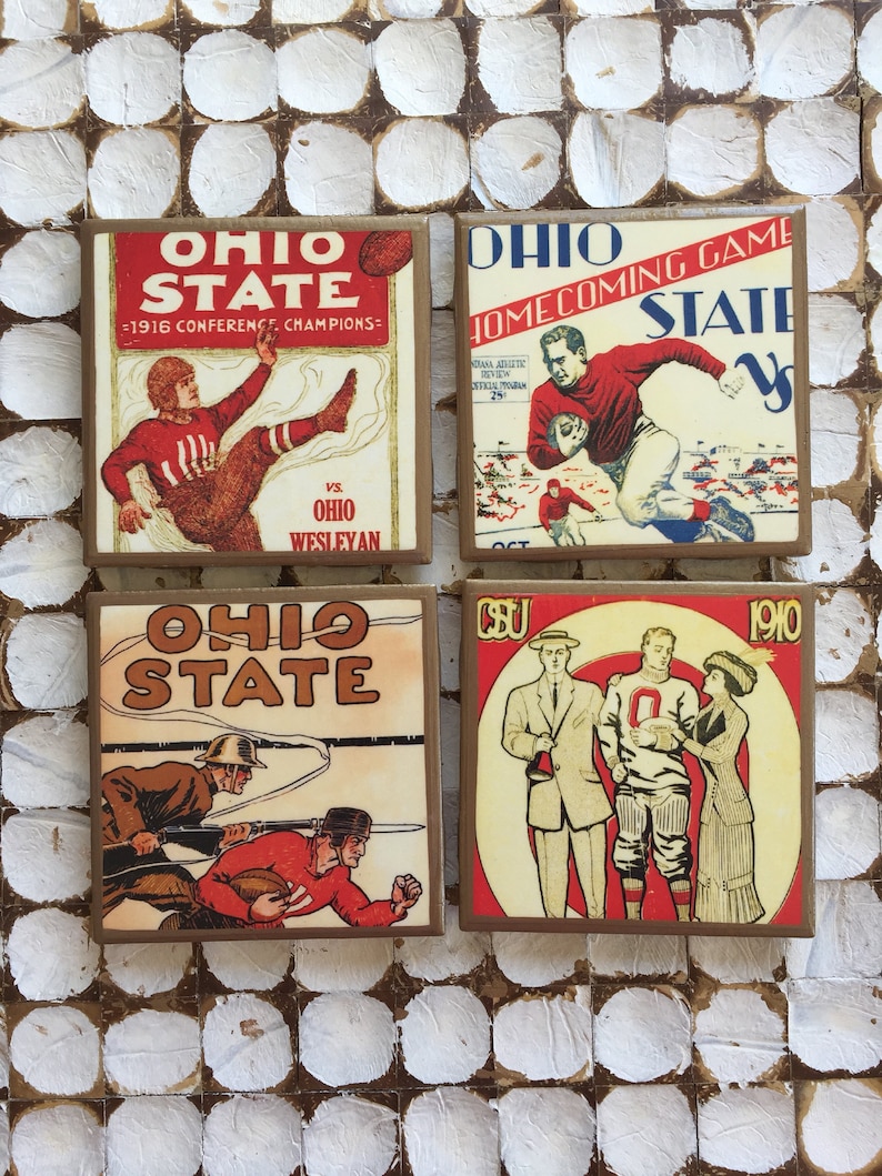 COASTERS Vintage Ohio State Football Program Cover Coasters Etsy