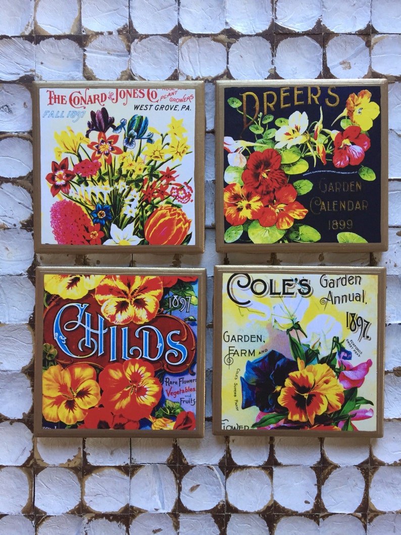 Vintage Seed Packaging Coasters