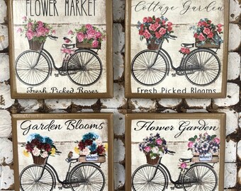 ¡POSAVASOS! Posavasos de bicicleta inspirados en una casa de campo francesa con detalles dorados.
