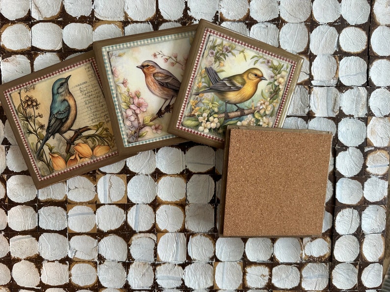 craftsandthecity Bird Ceramic Coasters - Thumbnail 4