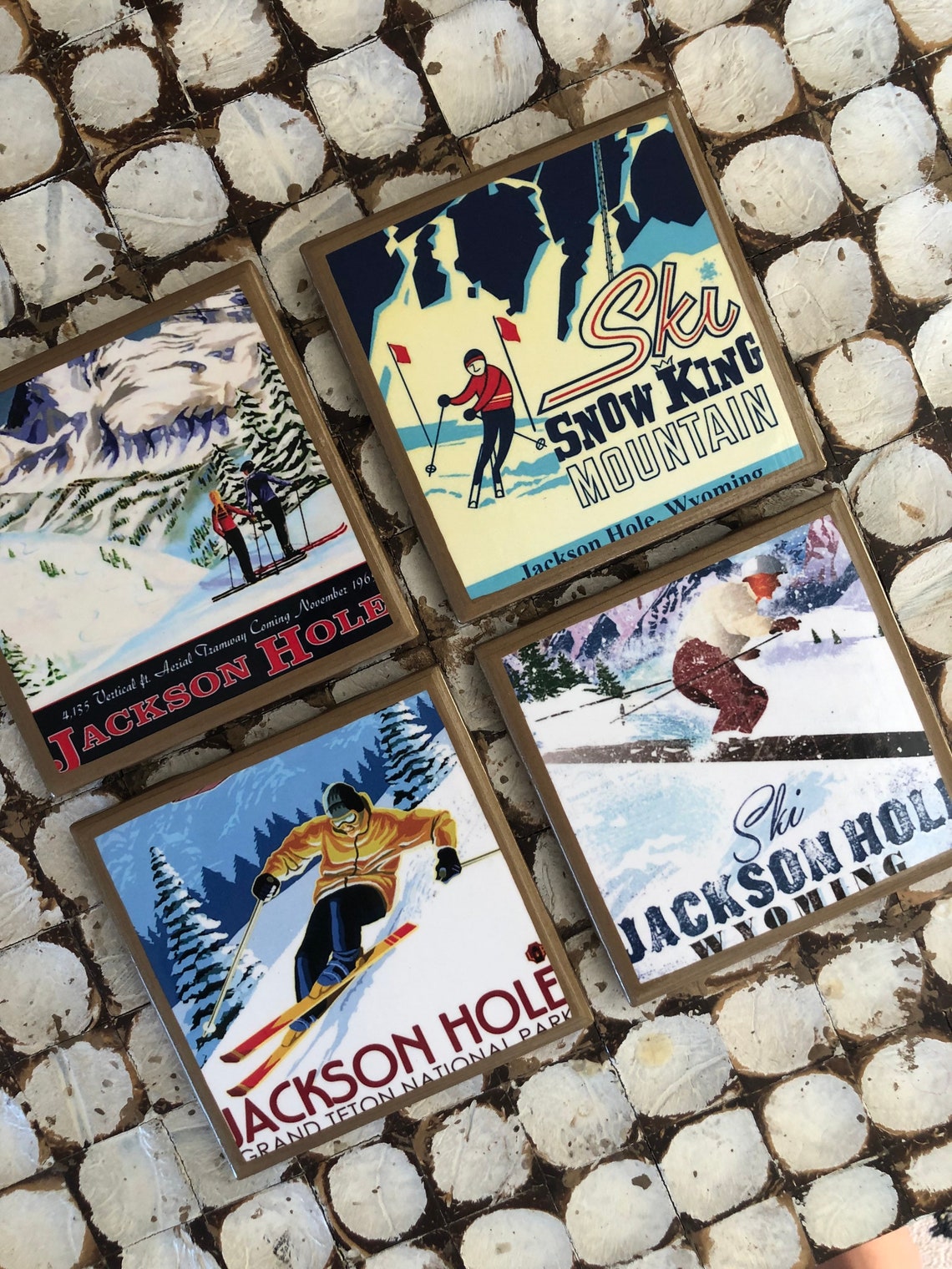 COASTERS Jackson Hole Vintage Inspired Travel Poster Coasters Etsy